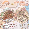 Cartoon stress-relieving landscape stickers, creative miniature scene collage, DIY landscape collage, 3D stereoscopic planner stickers details Picture